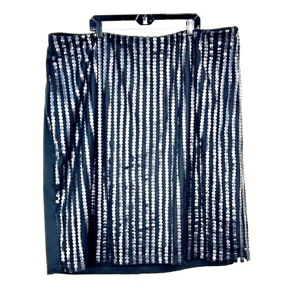 New Eloquii Women Sz 28 Straight Pencil Skirt Black Elastic Waist Back Zipper T2 - Picture 2 of 12